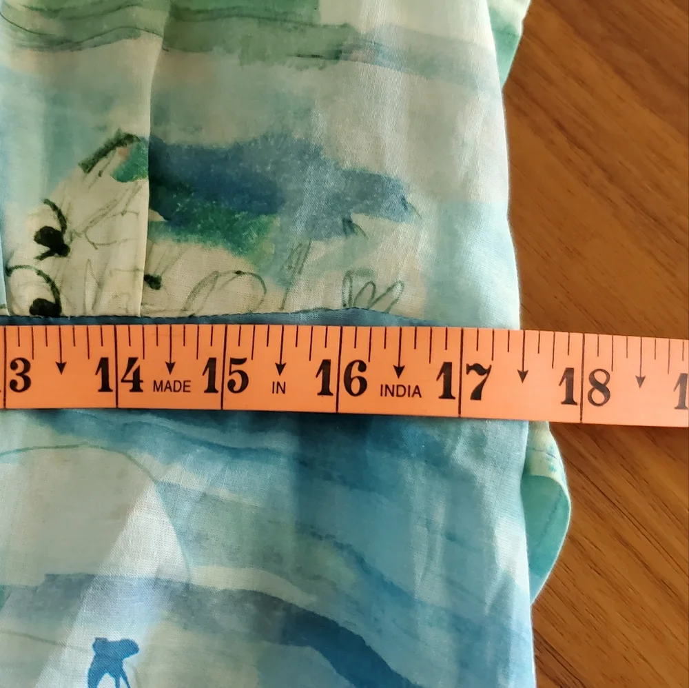 Zara Japanese Nature Watercolor Bird Print belted Midi Shirt Dress NWT 2183/014 - Picture 7 of 11